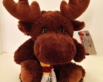 Plush Merlin Moose, Plush Animal, Plush Moose, Stuffed Animals, Soft Animals, Toy Factory Plush Animals, Vintage Collectible, Gift Ideas