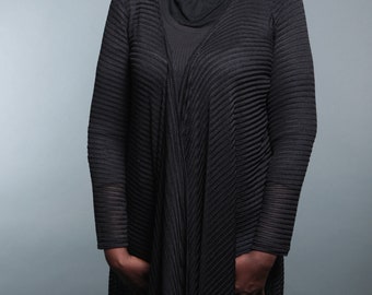 Miriam-Black Open Front Cardigan | Lightweight Drape Cardigan | Casual Layering Piece | Women's Outerwear | Comfortable Everyday Fashion