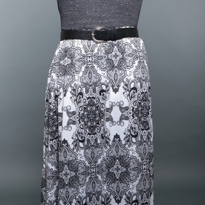 Black and white maxi skirt/ long skirts for women/ Maxi skirt with pockets/ gathered full skirt/ image 1