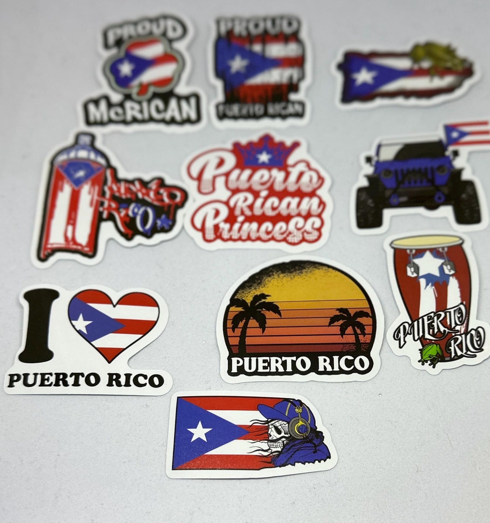 Puerto Rico Sticker Logo Vibrant Puerto Rico Vinyl Stickers – Waterproof, Durable, Matte Finish ...