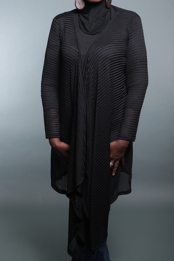 Miriam-Black Open Front Cardigan | Lightweight Drape Cardigan | Casual Layering Piece | Women's Outerwear | Comfortable Everyday Fashion