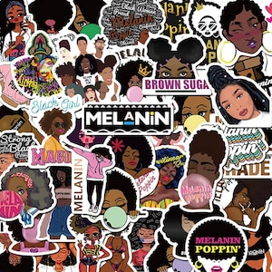 Melanin Poppin’ Black Girl Magic Vinyl Stickers – Empowering & Inspirational Decals for Laptops, Water Bottles, and More