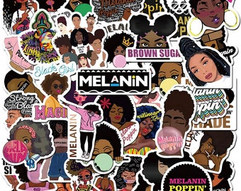 Melanin Poppin Sticker| Black Girl Magic | Inspirational Melanin Stickers|Laptop Decal Stickers|School Planner Stickers |