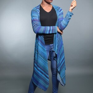 Skye-Blue cardigan, modest clothing, cardigans for women, long cardigan, cardigan, draped cardigan, knit cardigan, image 4