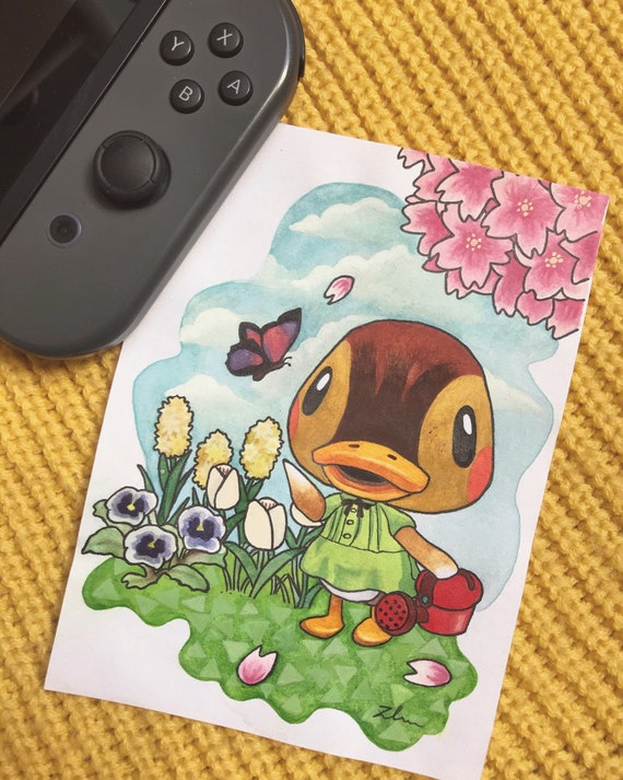 Animal Crossing A6 Watercolour Print of Molly - Etsy
