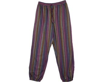 black and white striped harem pants