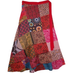 Boho Hippie Festival Clothing Plus Size Multicolor Patchwork Womens Wrap Around Long Skirt in Pure Cotton Fabric Summer Festive Wear