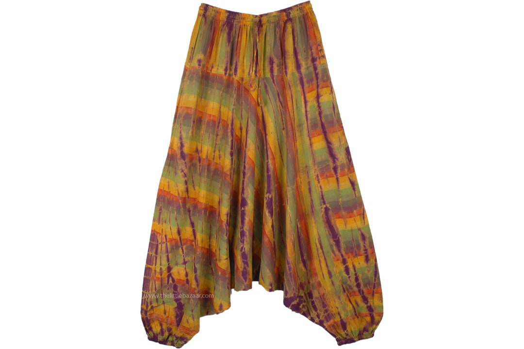 Hand Woven Cotton Aladdin Boho Hippie Tie Dye Pants Baggy - Etsy