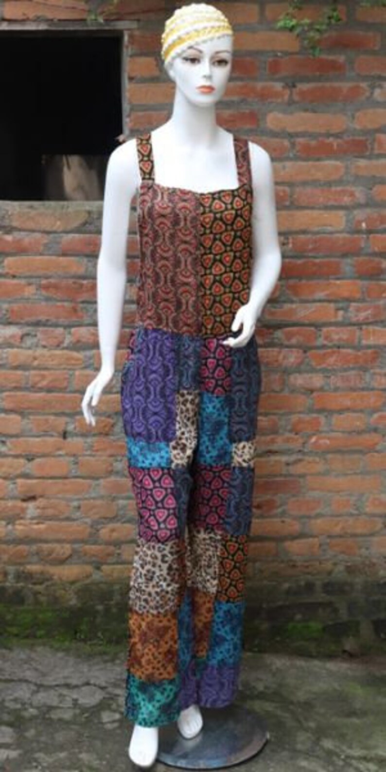 Cotton Patchwork Handmade Boho Dungaree Jumpsuit Overalls With Etsy