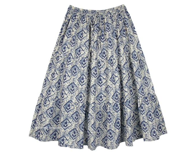Watercolor Print Tiered Mid Length Cotton Summer Skirt With - Etsy