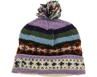 Unisex Chullo Knitted Wool Multicolored Beads Winter - Etsy display picture 1