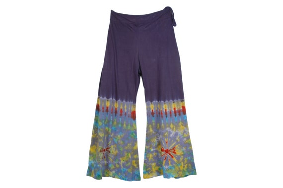 Navy Blue Wide-Leg Hippie Lounge Trousers in Tie Dye | Etsy