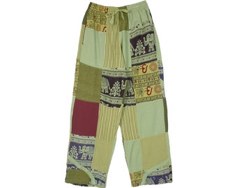 Patch Trousers Elastic Straight Loose Lounge Casual Printed Funky Hippie Pants Patch Trousers Elastic Straight Loose Lounge Casual Printed Funky Hippie Pants