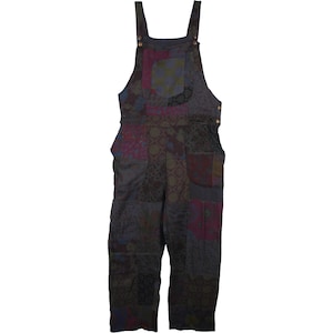 Cotton Jumper Overall Hippie Boho Patchwork Jumpsuit in Midnight Blue Florals