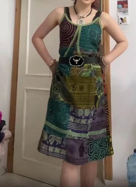 knee length plus size dress Plus-Size Knee-Length Print Party Dress 68557 Midnight Multi / 12W main image 0