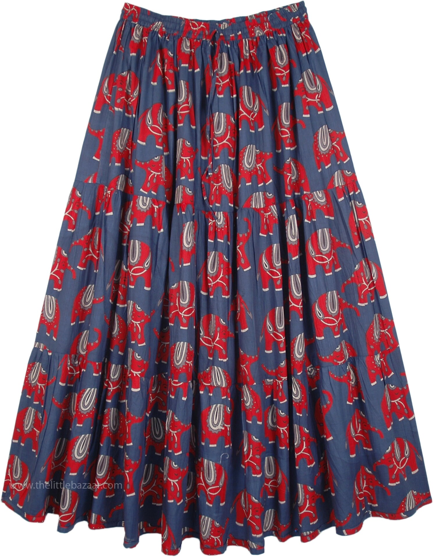 Elephant Print Cotton Long Maxi Full Voluminous Skirt Hippie | Etsy