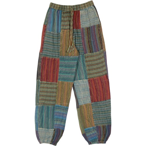 striped colourful trousers
