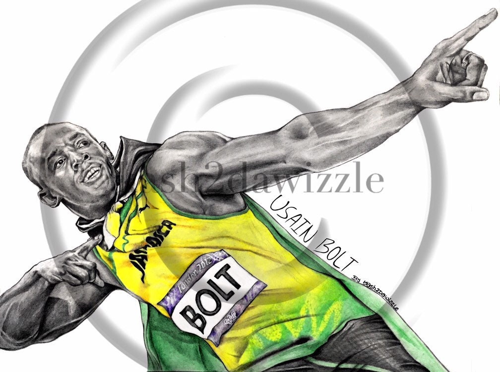 ウサイン・ボルト #ポートレート (ジャマイカのアスリート) 光沢
