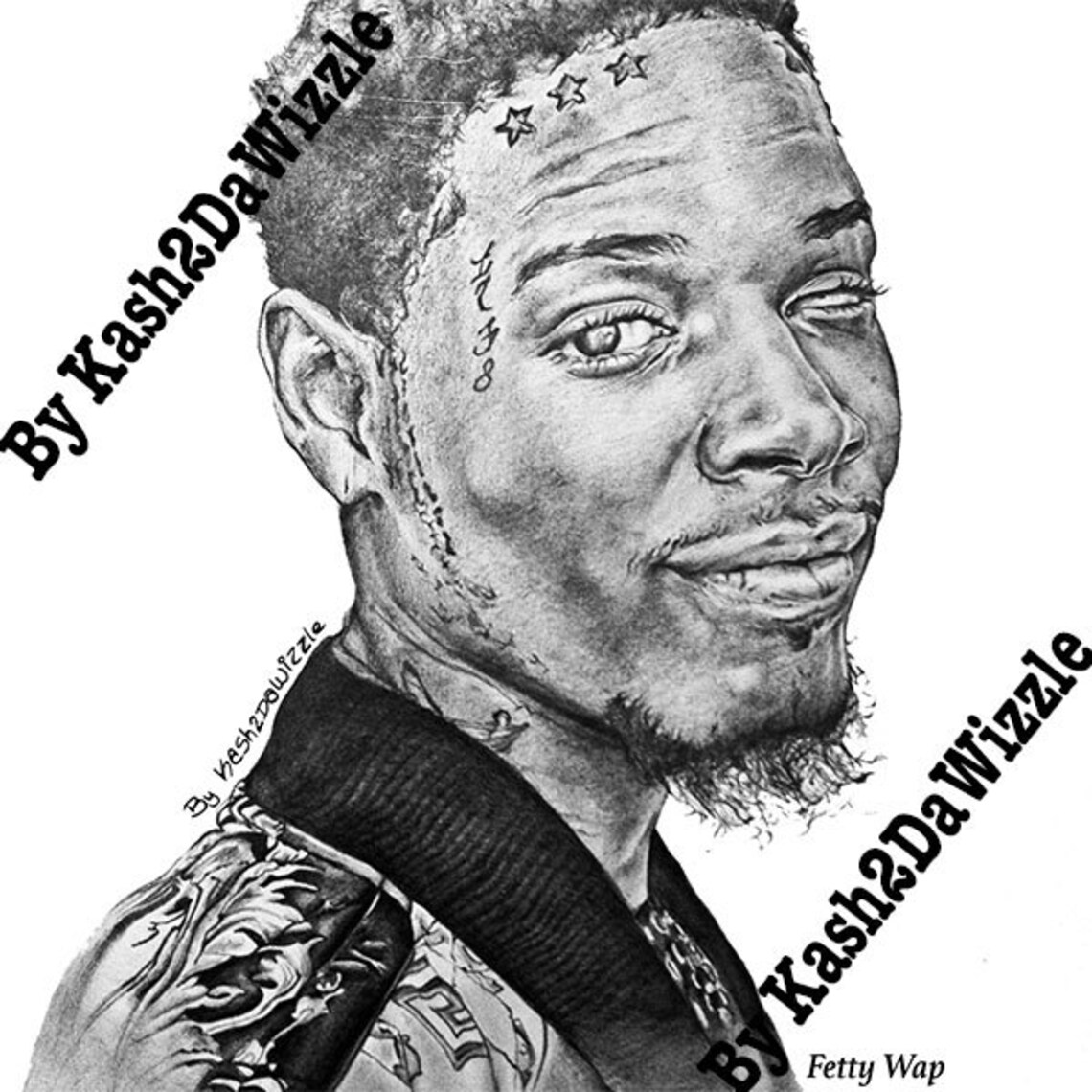 Fetty Wap drawing hiphop art Message/Inbox me your email