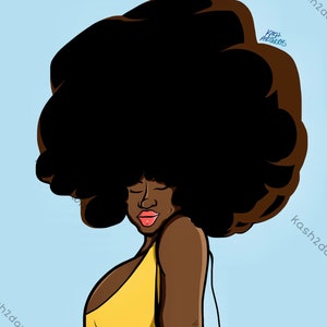 Afro Lady - Nadruk błyszczący