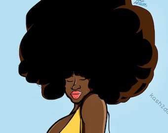 Afro Lady - Gloss Print