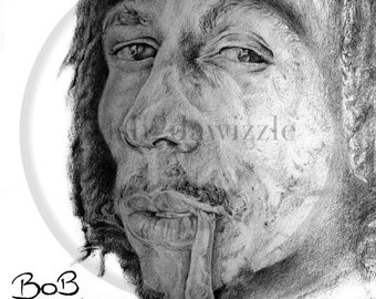 Bob Marley - Gloss Print #drawing