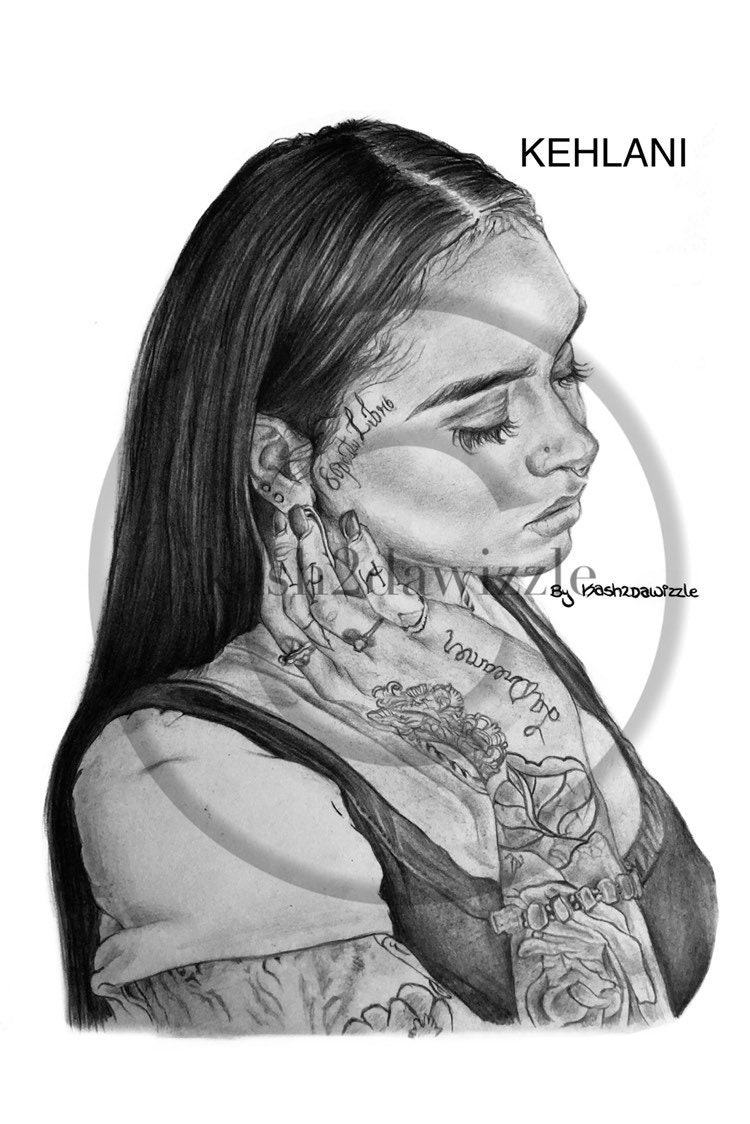 Kehlani drawing print/poster/canvas - Etsy