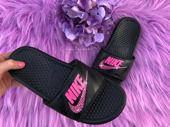 lavender nike slides