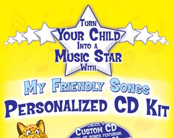 Mail My Friendly Songs Personalized CD Kit - Any Child's First Name - Pick From 7 Albums - Blank Disk With Label Included