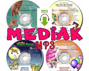 Mediak Name Personalized Children MP3 - Jesus Loves You - Happy Birthday - Nursery Rhymes - More!