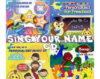 Sing Your Name Personalized Children CD&MP3 - Barney, Care Bears, Music For Me, Christmas - Many More!