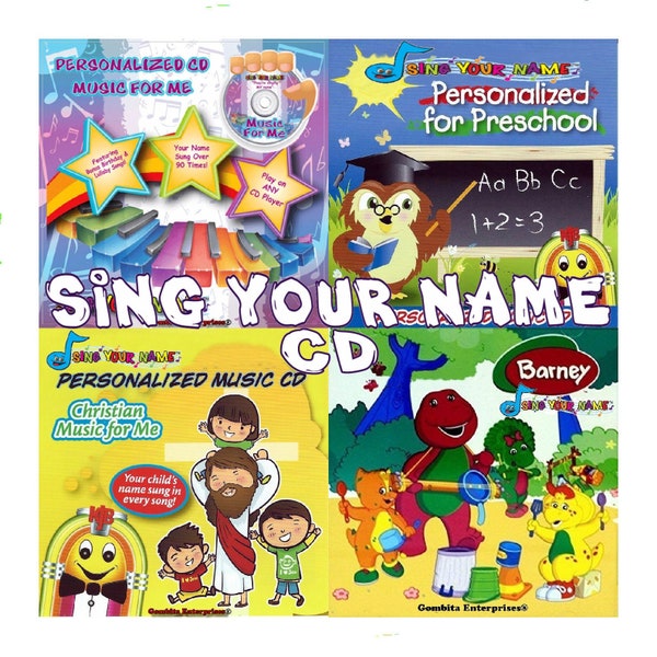 Sing Your Name Personalized Children CD&MP3 - Barney, Care Bears, Music For Me, Christmas - Many More!