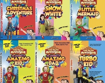 Children  Personalized DVD'S - UR The Star -  Sing Your Name, Turbo Kid, Little Mermaid, Amazing Kid, Amazing Dad, Snow White, My Dream Book