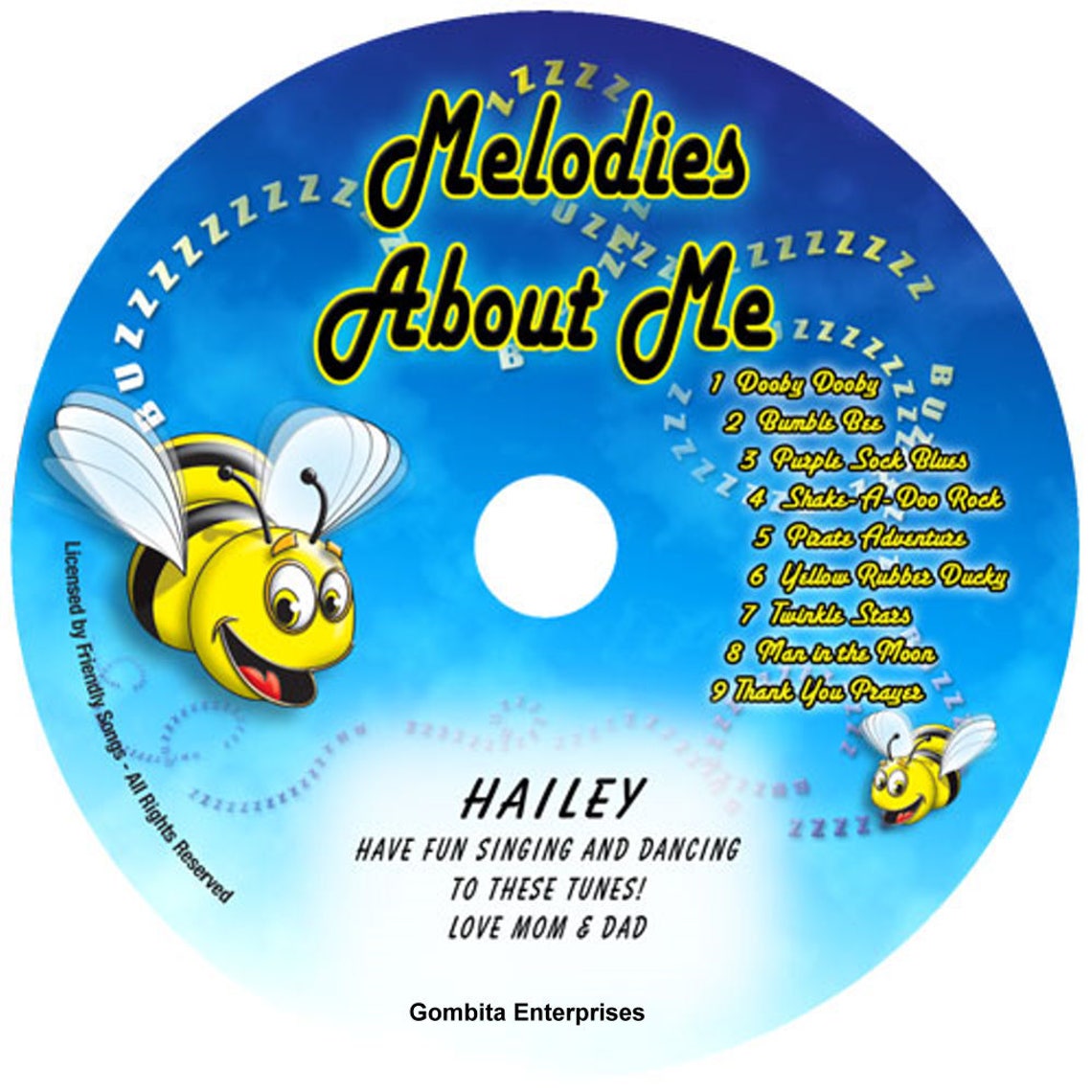 Friendly Songs Name Personalized Children CD 10 Albums Etsy