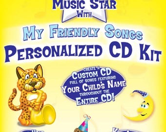 Mail - 1 Kit - My Friendly Songs Any Name Personalized CD Kit - Pick From 7 Albums - Blank Disk With Label Included