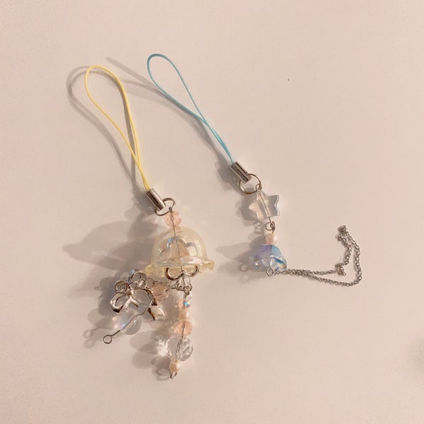 Handmade Coquette Jellyfish Phone Charm