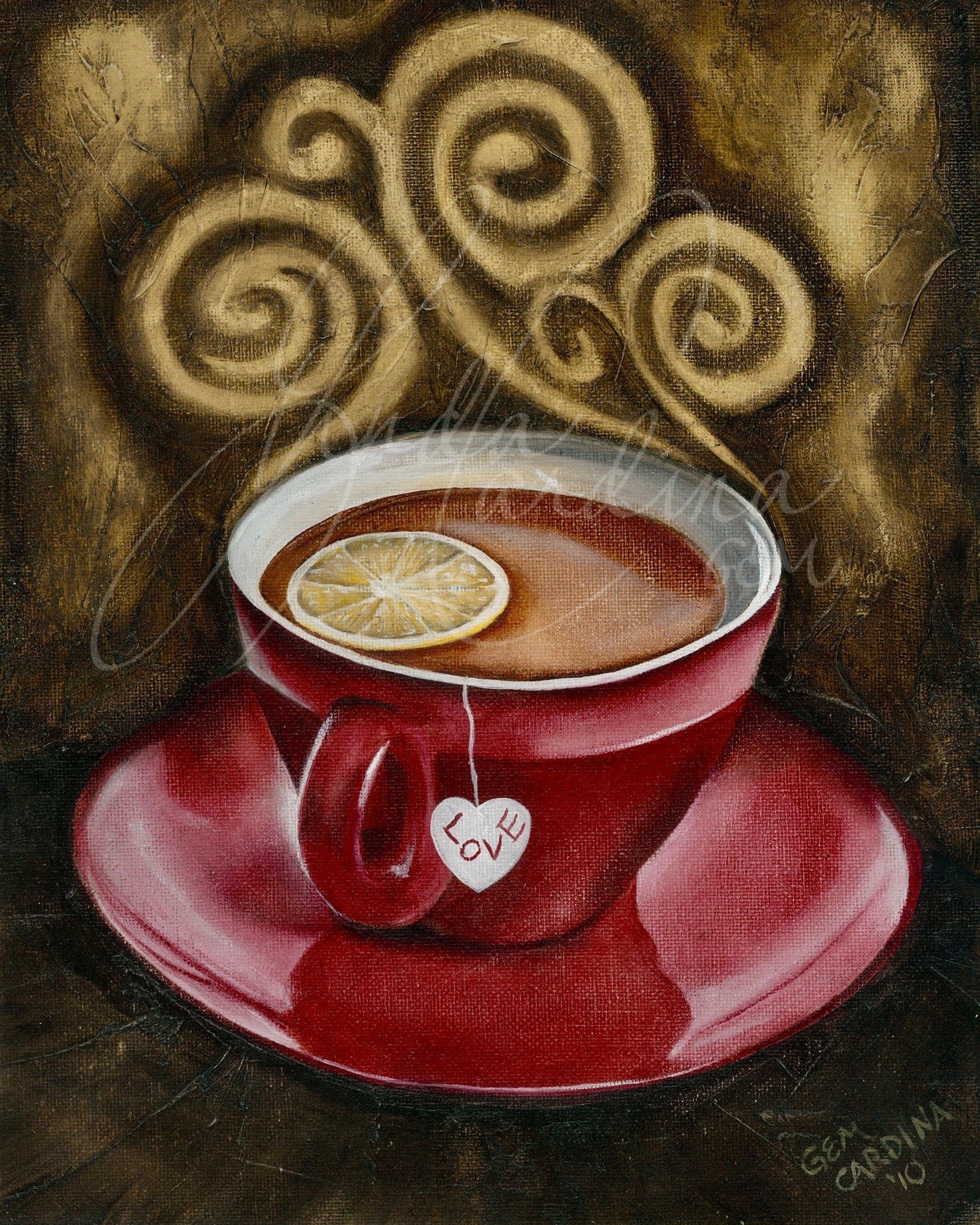 Red Tea Cup Love blissful Moments Etsy UK