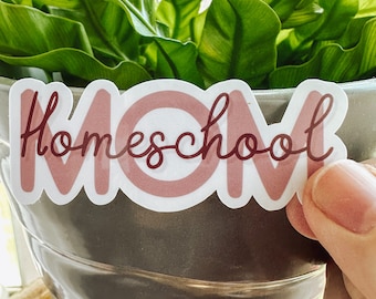 Homeschool Mom Sticker | Homeschool Mama | Mother’s Day | Hand Drawn | Water Bottle | Notebook | Sticker