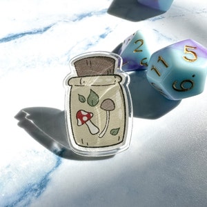 Forest Potion Bottle Acrylic Pin | Dungeons and Dragons | DND | Cottage Core | Fairy Core | Fantasy Core | Elf | Druid | Wizard | Cleric