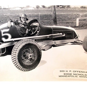 Midget Racing Photo 1943 Eddie Nicholson Minnesota Died in Crash Was Emory Collins Protégé