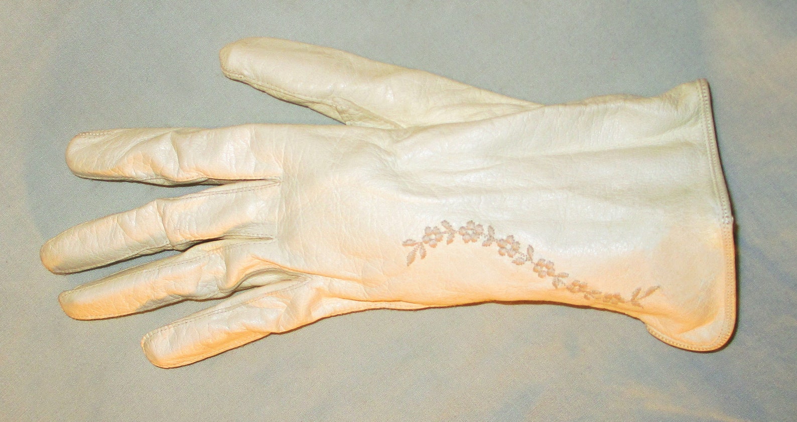Vintage Kid Gloves Made in Western Germany Ivory Embroidered Etsy