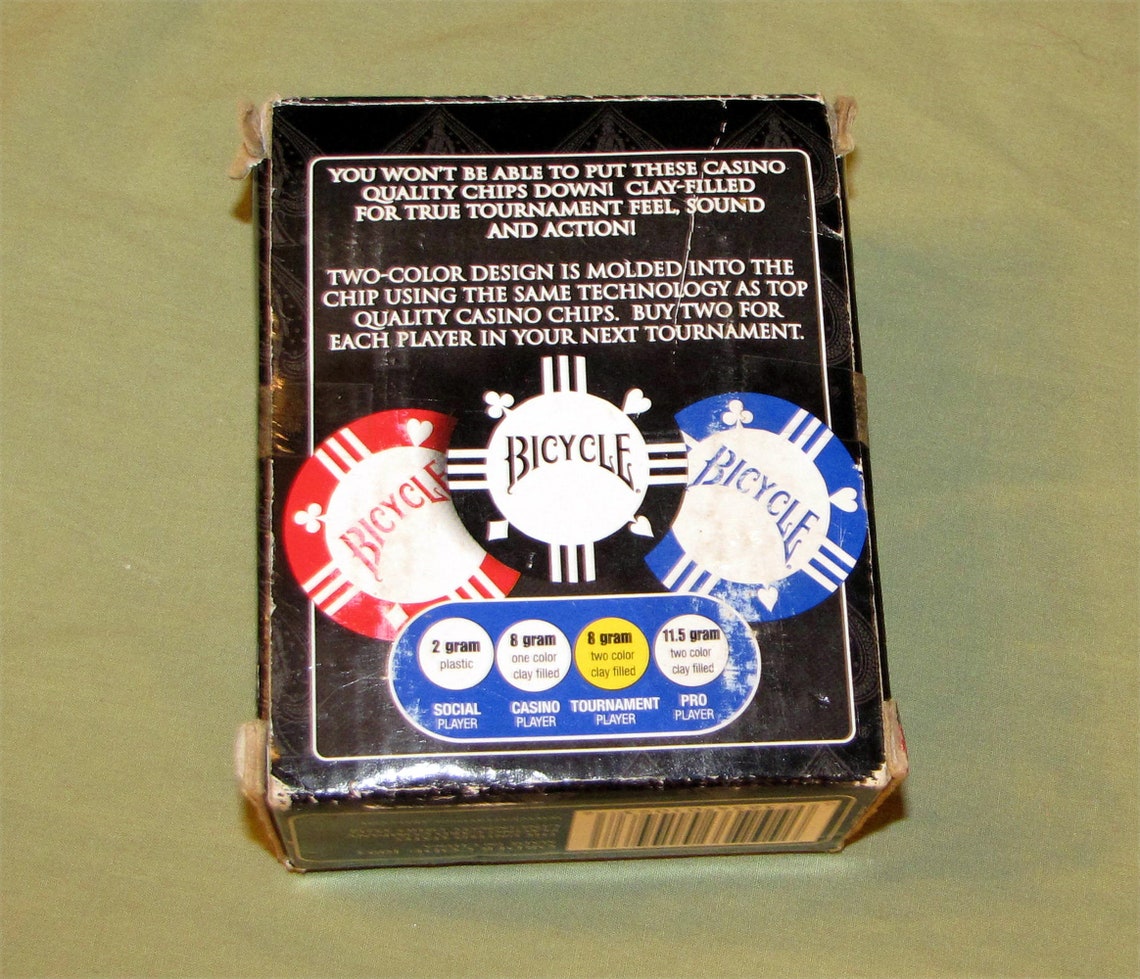 Bicycle Clay Poker Chips Casino Quality Texas Hold Em 50 Count Etsy