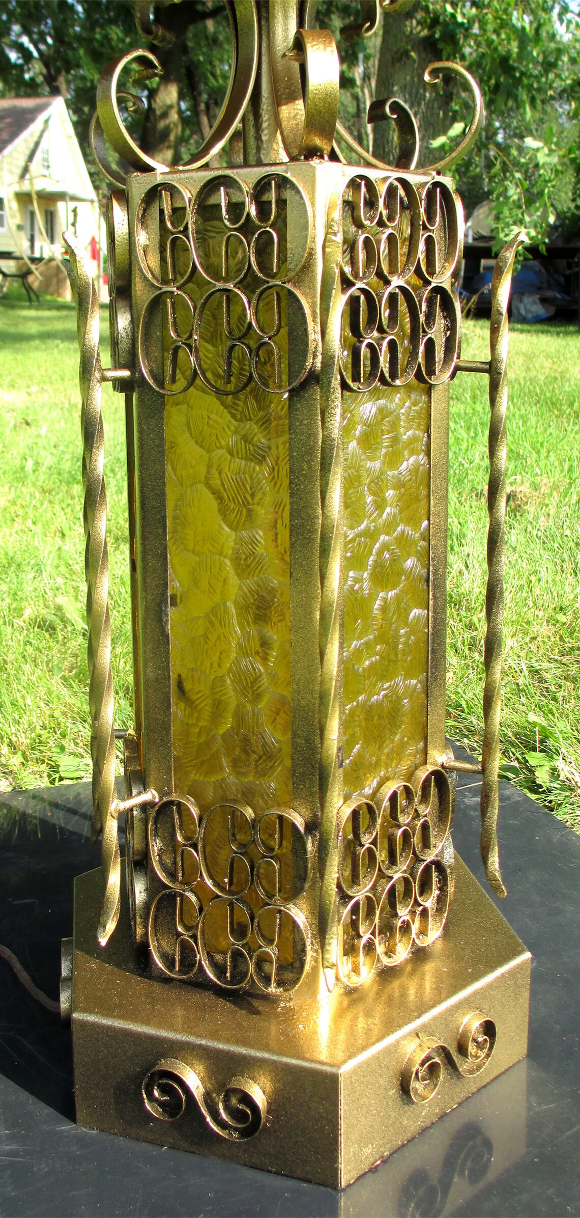 Vintage Floor Lamp Spanish Gothic Medieval Wood Table 53 Etsy