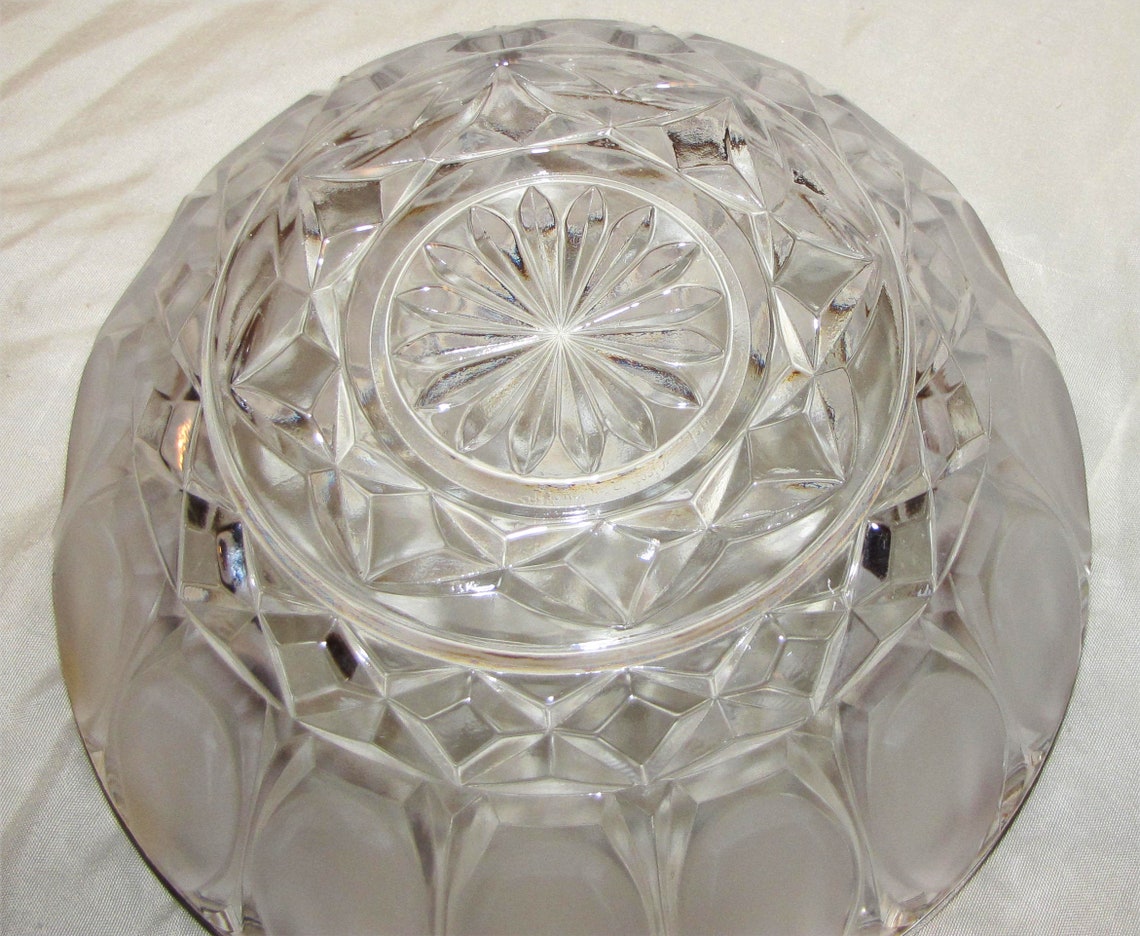 Vintage Serving Bowl Crystal Silver Plate Trim Oneida 1960s Etsy