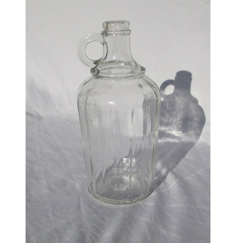 Vintage Glass Jug With Finger Handle Early 1900s Pint Bottle Etsy