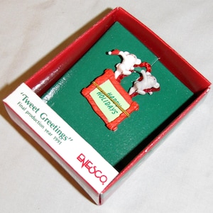 Christmas Ornament Enesco Miniature Collectible Tweet Greetings NEW 1991
