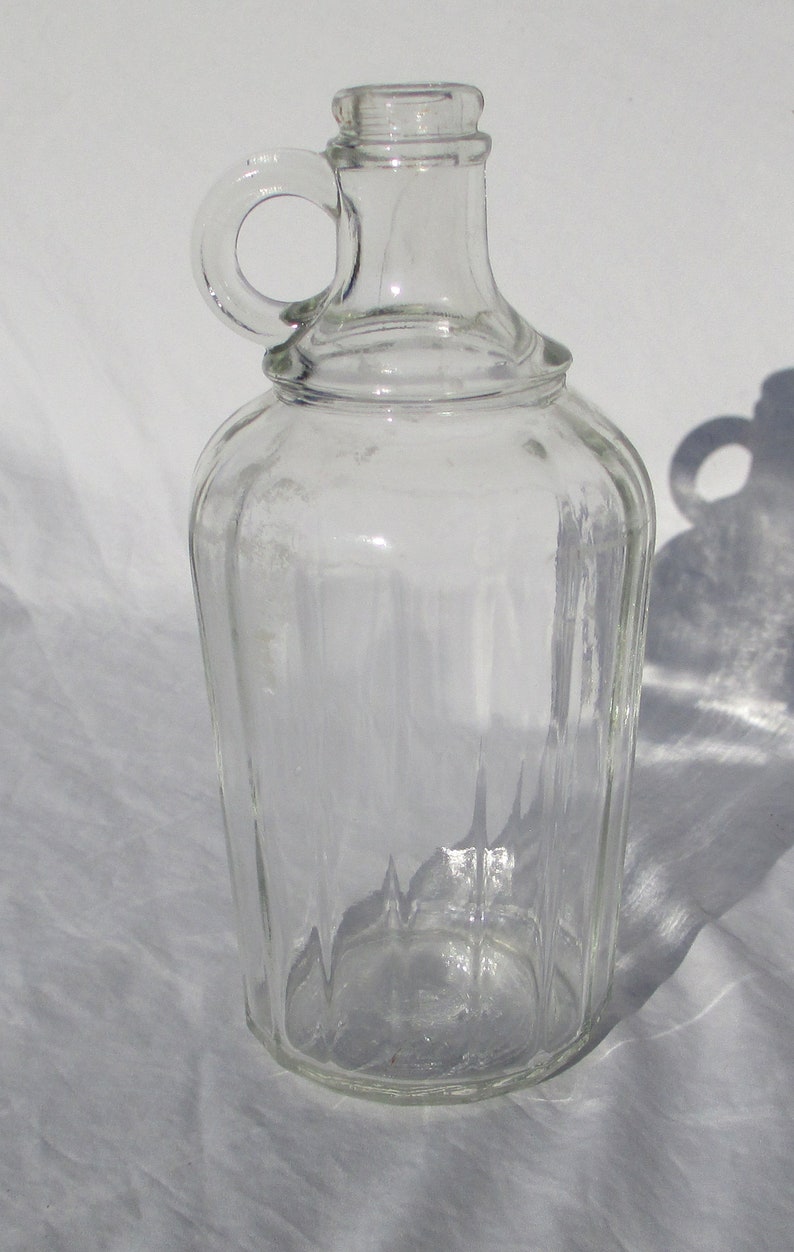 Vintage Glass Jug With Finger Handle Early 1900s Pint Bottle Etsy
