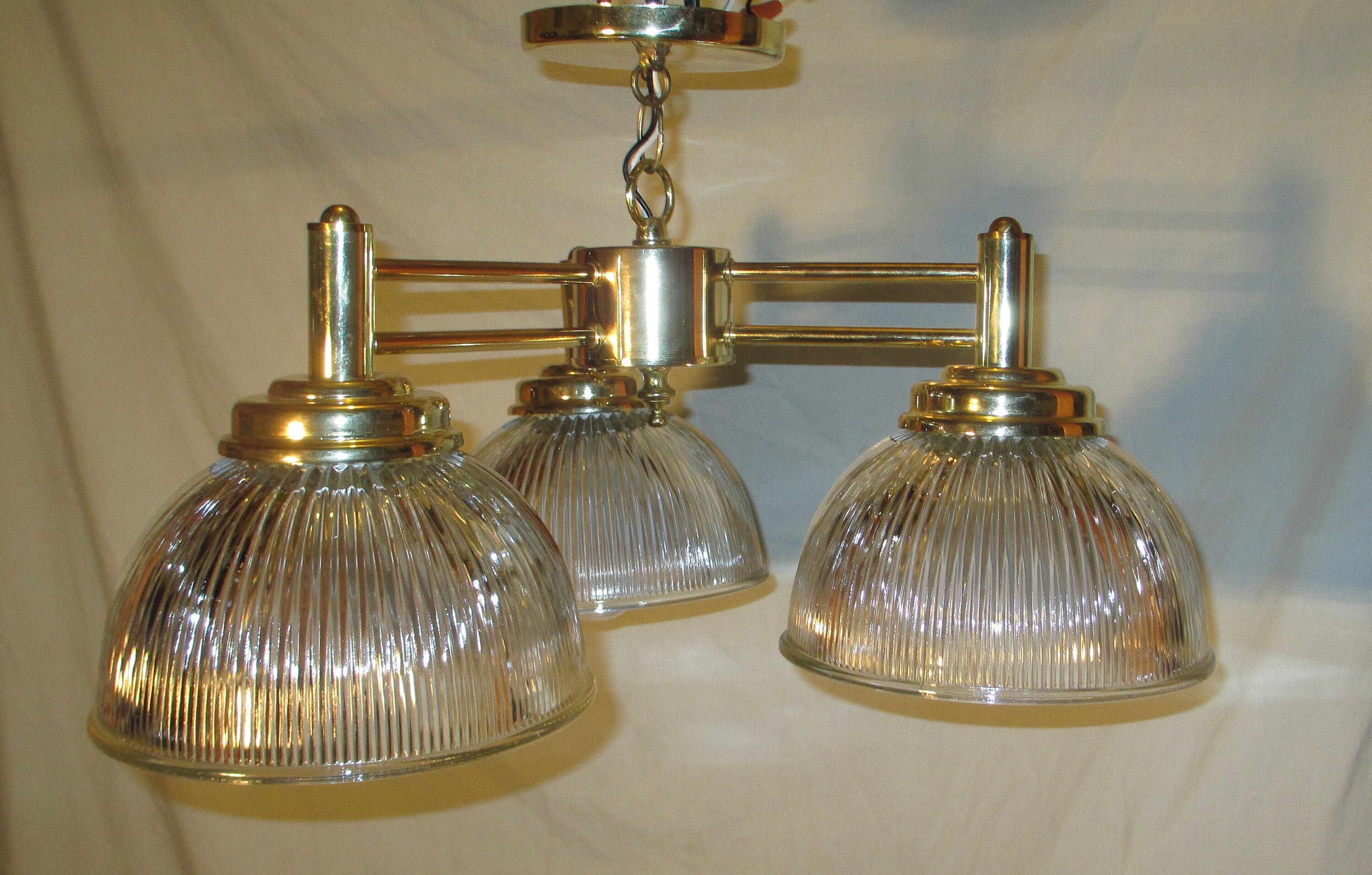3 arm ceiling light with glass shades Clearance