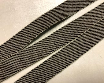 Vintage Gros Grain Ribbon in Canvas Brown, 5/8 inches, Price is per Yard, made in France, Cotton/Rayon Blend