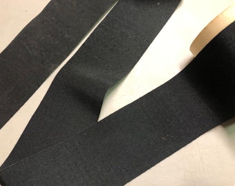 Vintage Gros Grain Ribbon, Black, 3 inches wide, Cotton/Silk Blend, Price is per Yard